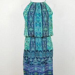 London Times Size 6 Dress Floral Green Maxi